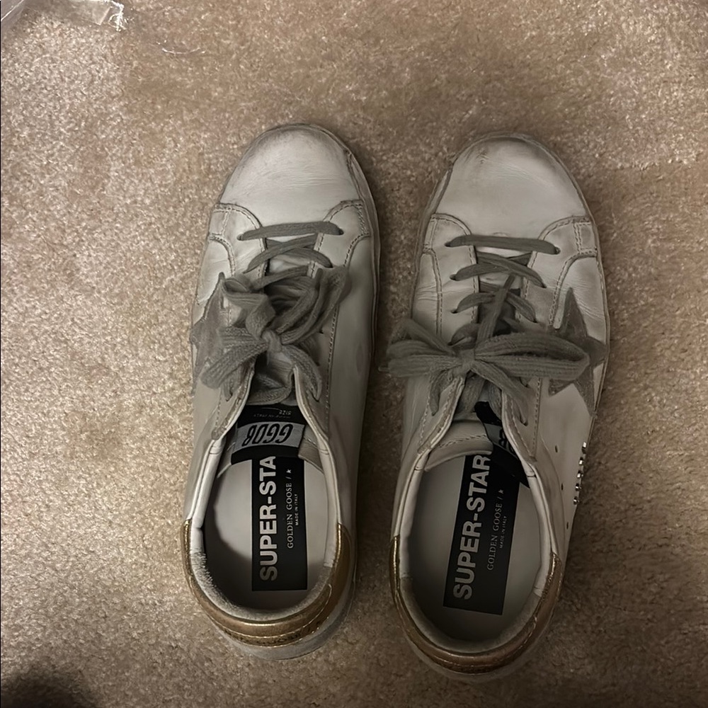 Golden Goose White and Gray Sneakers Casual Comfort